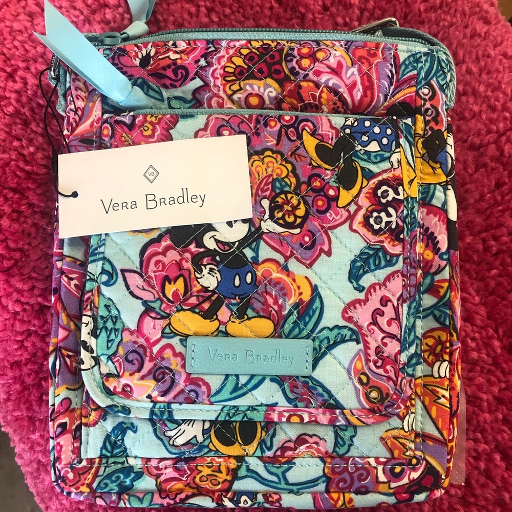 Vera Bradley Disney Mini-Hipster Bag Colorful Garden Hidden Minnie Mouse. NWT